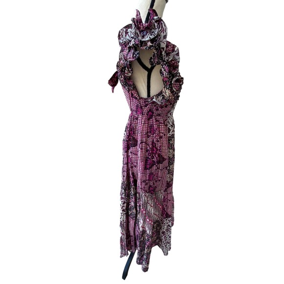 Ulla Johnson Zoya Ruffle Trim Ikat Midi Patchwork Dress Size 8 - Picture 8 of 11